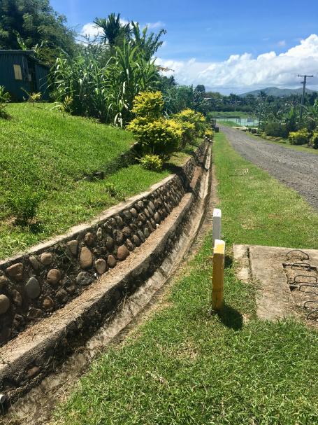 The drainage system in Koroipita Village, Fiji can channel excess water during heavy rains and floods. Photo by Moushumi Chaudhury.