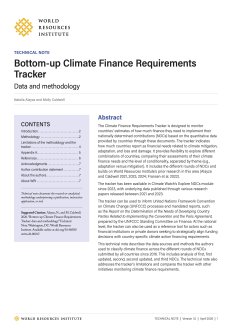 Bottom-up Climate Finance Requirements Tracker covershot