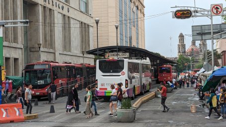 Bus rapid transit station in Mexico City
