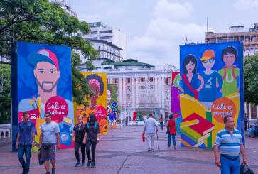 People walking in Cali, Colombia