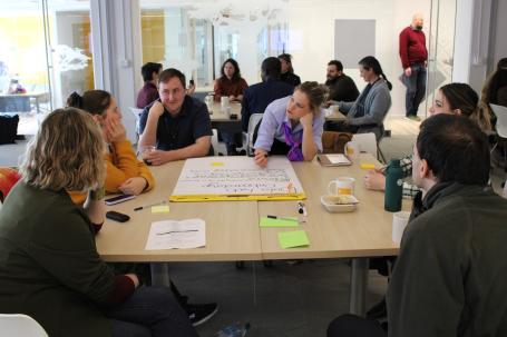 Data lab team in workshop.