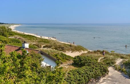 Peatlands make up some of the land before the coastline of the Baltic Sea.