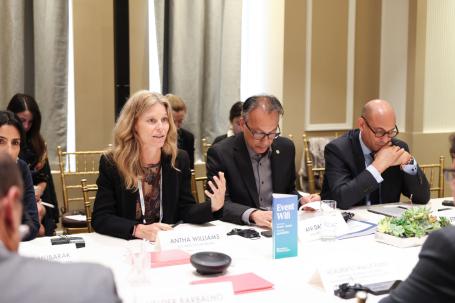 Bloomberg Philanthropies' Antha Williams and WRI's Ani Dasgupta at the High-Level Political Dialogue during Climate Week NYC