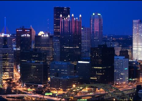 Pittsburgh, PA at night.