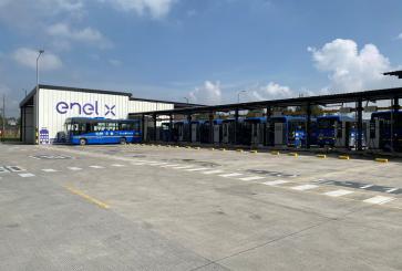 Bus depot in Colombia