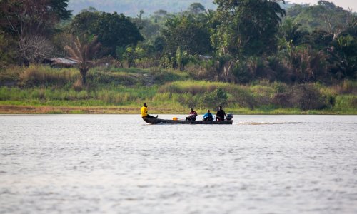 Village on the Congo Basin rainforest in the Democratic Republic of the Congo