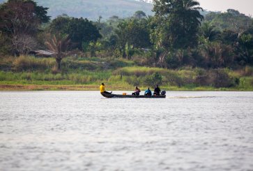 Village on the Congo Basin rainforest in the Democratic Republic of the Congo