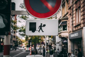 Street sign for delivery.