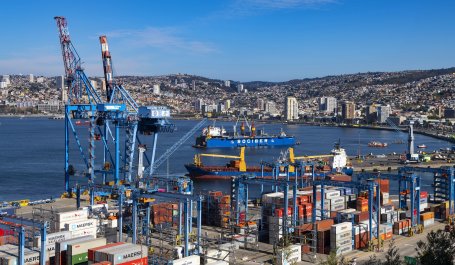 The Port of Valparaíso in Chile.