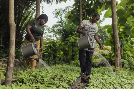 Women with watering cans.