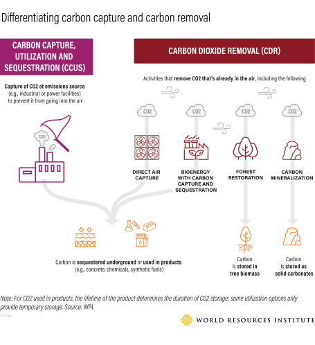 The differences between carbon capture and carbon dioxide removal