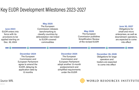 Timeline of key EUDR development milestones.