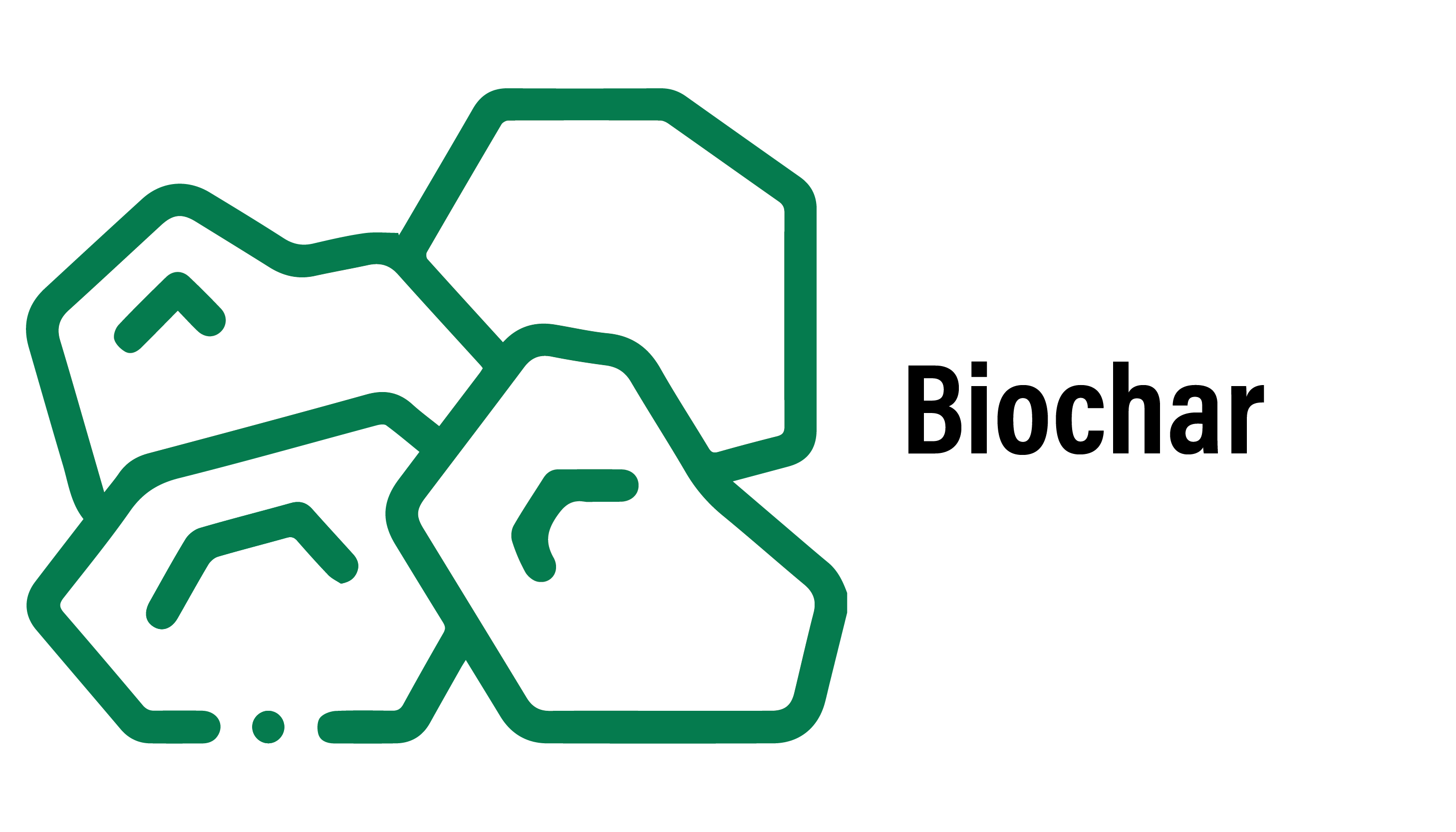 outline of numerous rocks for biochar icon