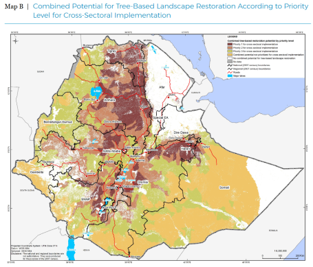 In Ethiopia, the government chose priority areas for restoration at the national level. Photo by the Environment, Forestry, and Climate Change Commission (EFCCC)